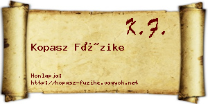 Kopasz Füzike névjegykártya